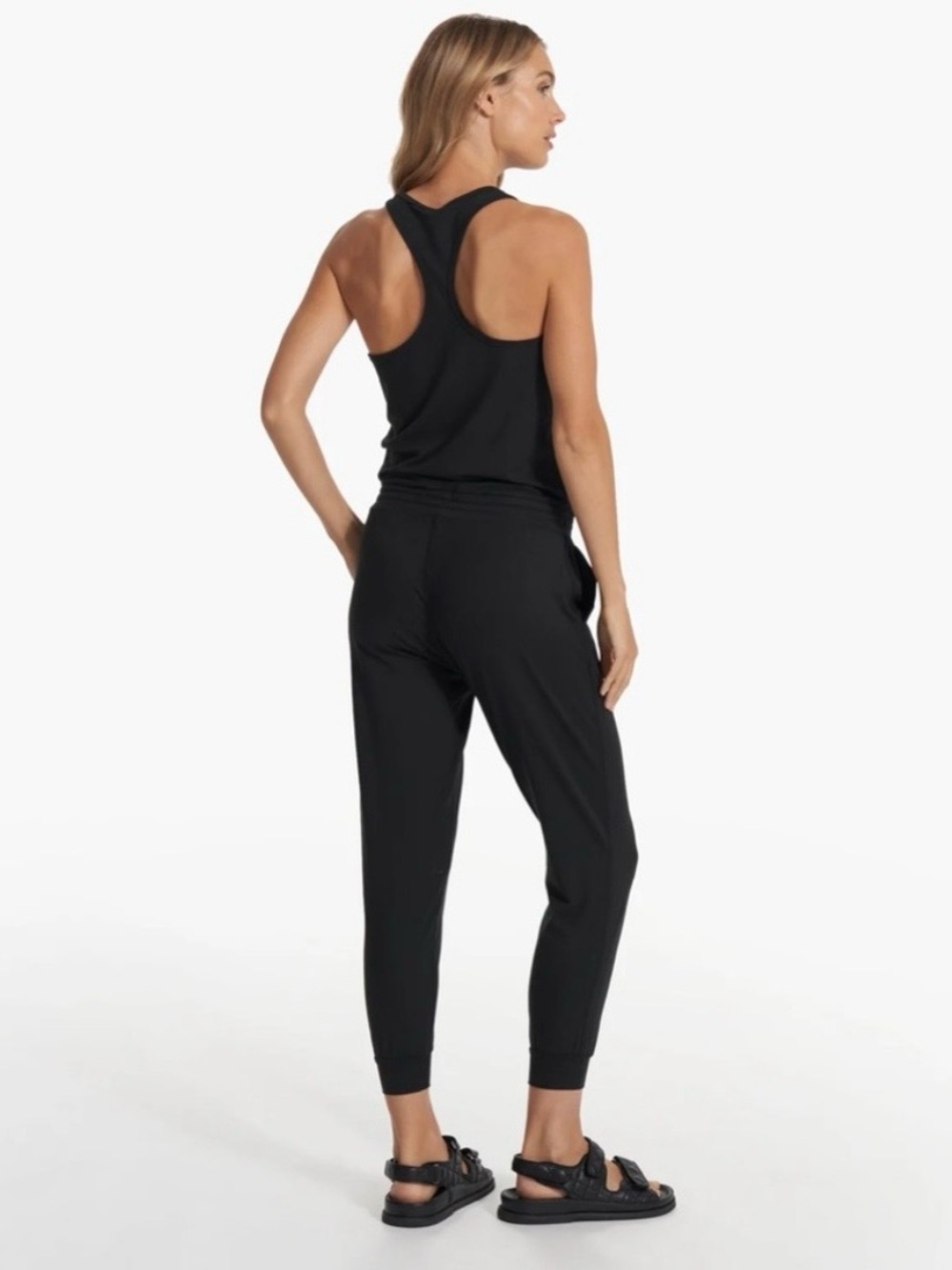Vuori Black Drawstring Jogger Jumpsuit - Picture 3 of 6